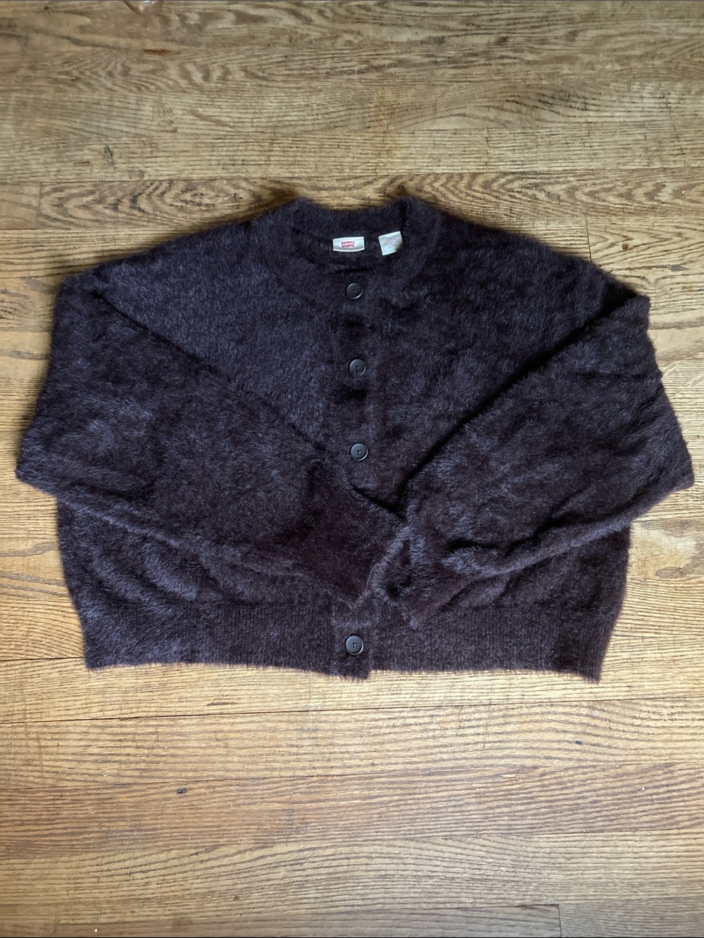 Levi's Dark Brown Soft Button Cardigan NEW